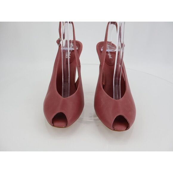 Jeffrey Campbell Snoah Slingback Peep Toe Pump Size 6.5 Burgundy Red Leather - Picture 3 of 12